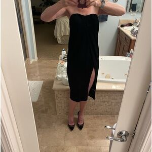 Vintage Tadashi Black Strapless Dress Size Small